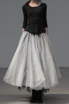 marc le bihan 25004 black and white half skirt black/white